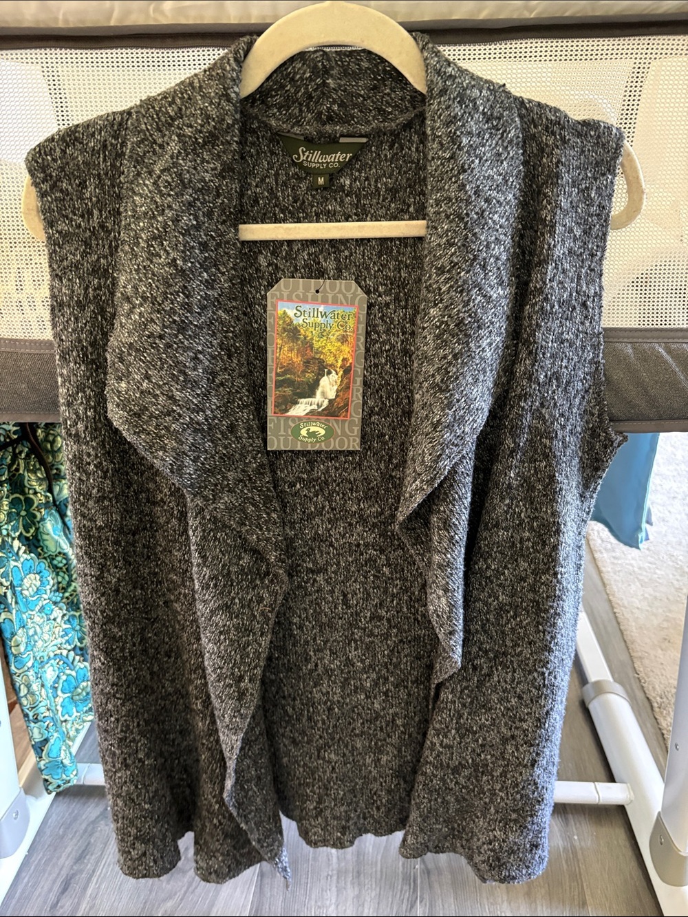 Stillwater Oversized Gray Open-Front Knit Vest